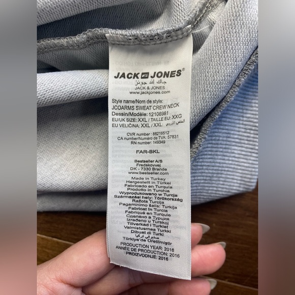 Jack & Jones Core JCOArms Sweat Crew Neck womens size XXL Sweatshirt Gray - Picture 4 of 13